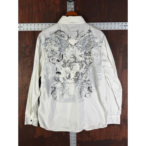 Modern Culture Affliction Style Y2K Vintage Grunge Eagle Crest Shirt Mens XL VTG - Picture 1 of 7